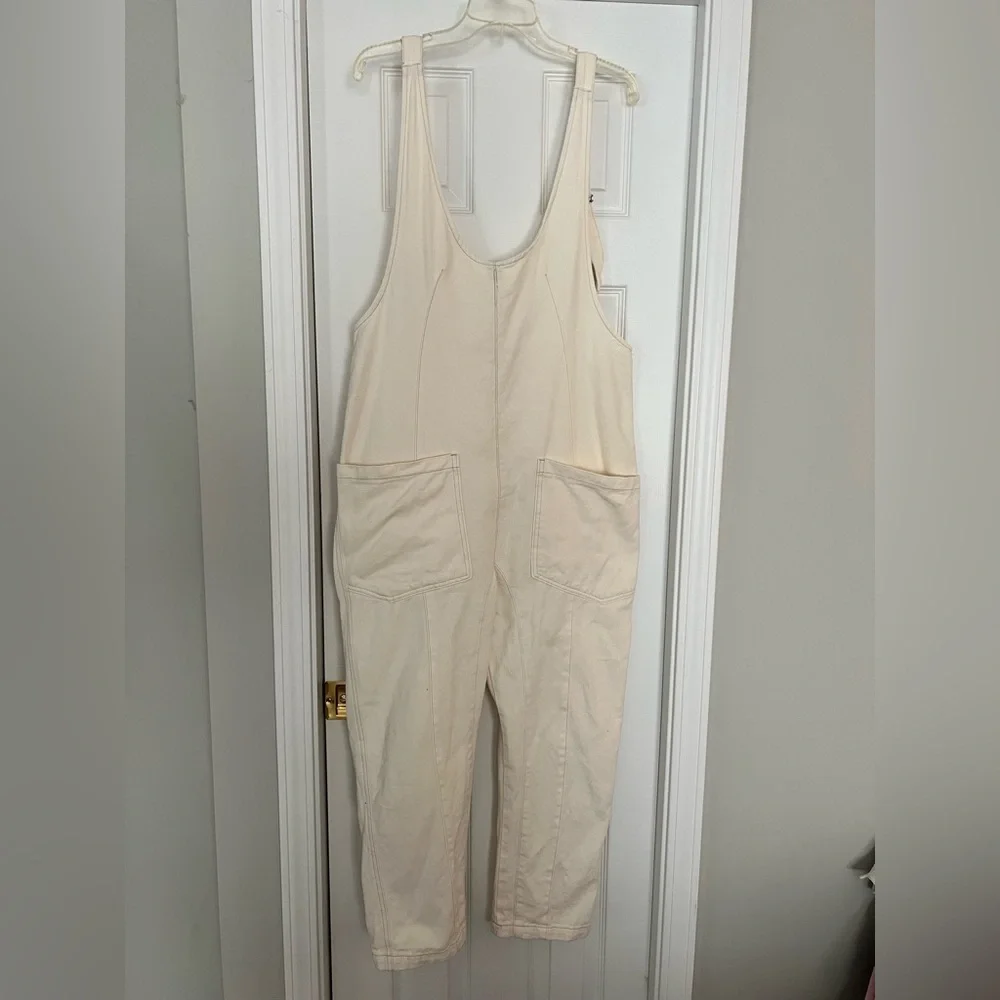 Wishlist Oversized Cream Denim Jumpsuit with Pockets - Picture 3 of 5